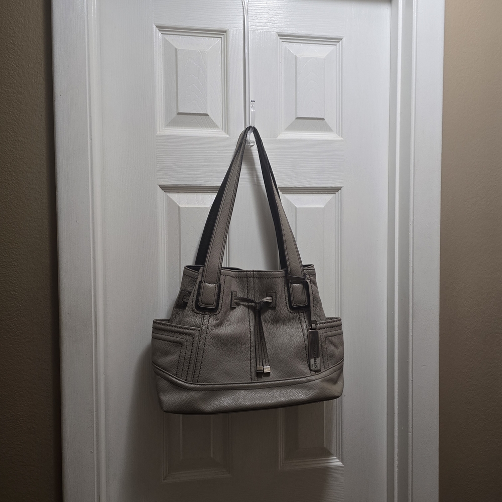 Tignanello Cream Shoulder Bag with Structured Design